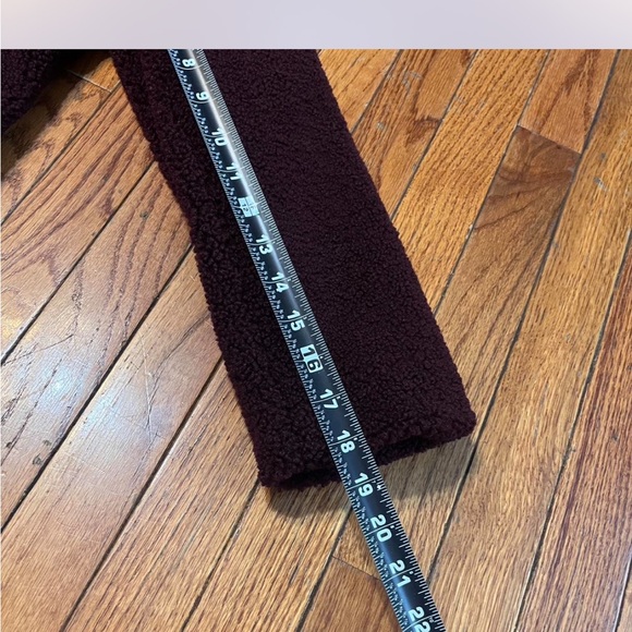 Womens French Connection Wine Colored Teddy Coat with Patch Pockets - Picture 10 of 11